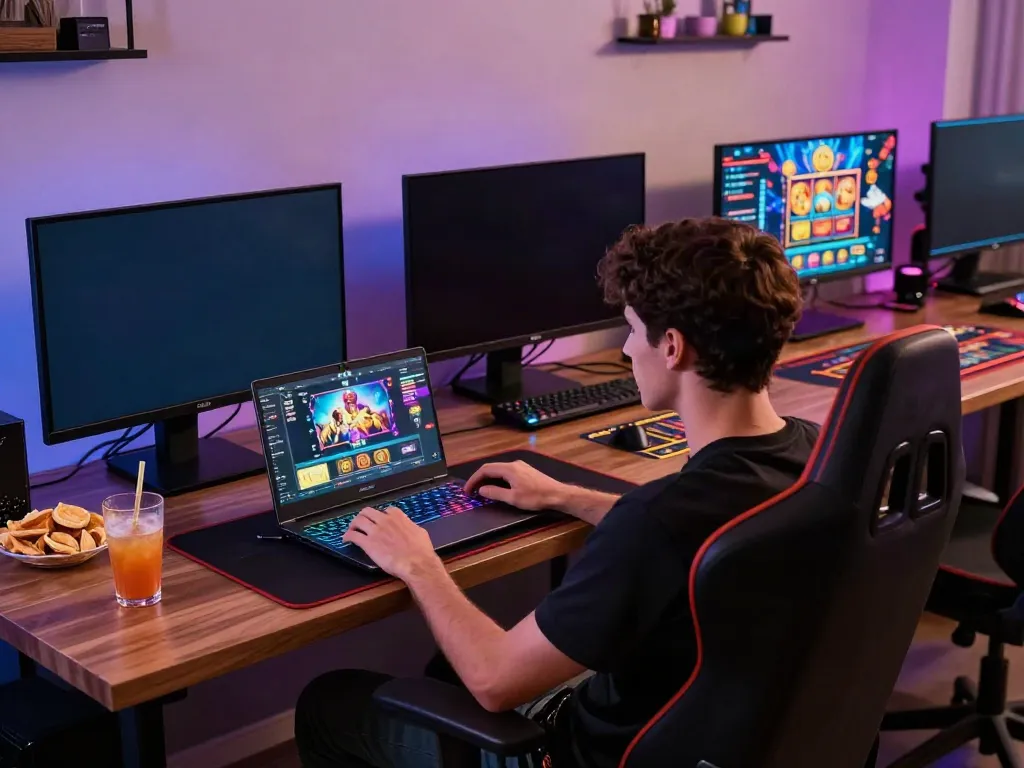 A80 platform gaming scene with user engaged in vibrant online gaming experience.