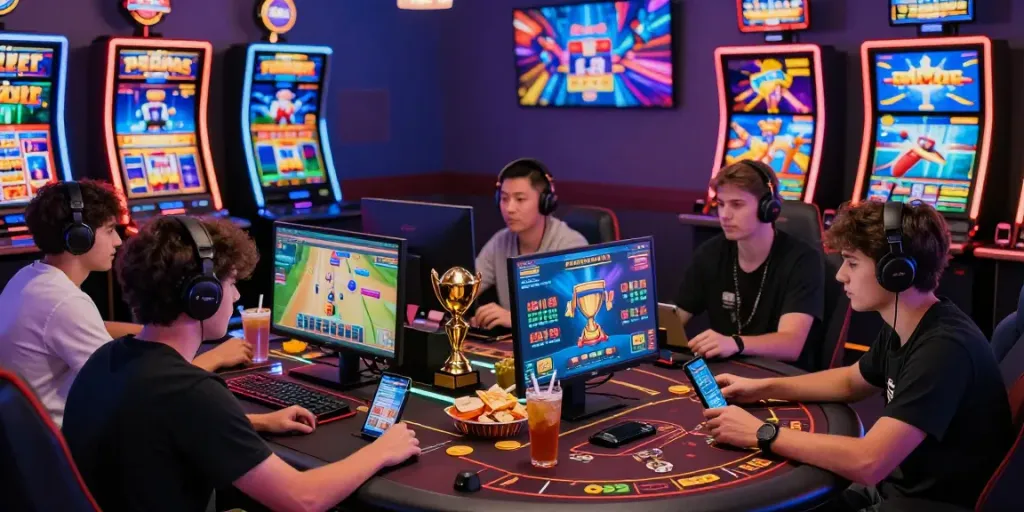 Exciting gaming environment at https://man88pro.com/ featuring players enjoying diverse online games with vibrant graphics.