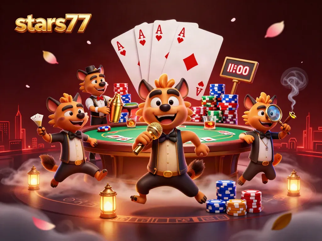 Permainan seru di stars77 dengan komedi kasino dan perayaan kemenangan!