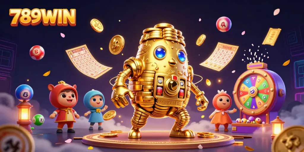Engage with 789WIN's vibrant universe as the golden golem rules the gaming scene.