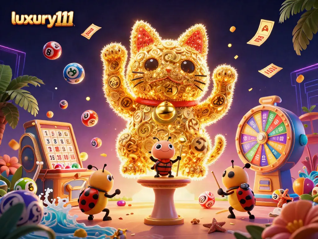 Engage with luxury111 as you explore vibrant casino-themed elements in this thrilling illustration.