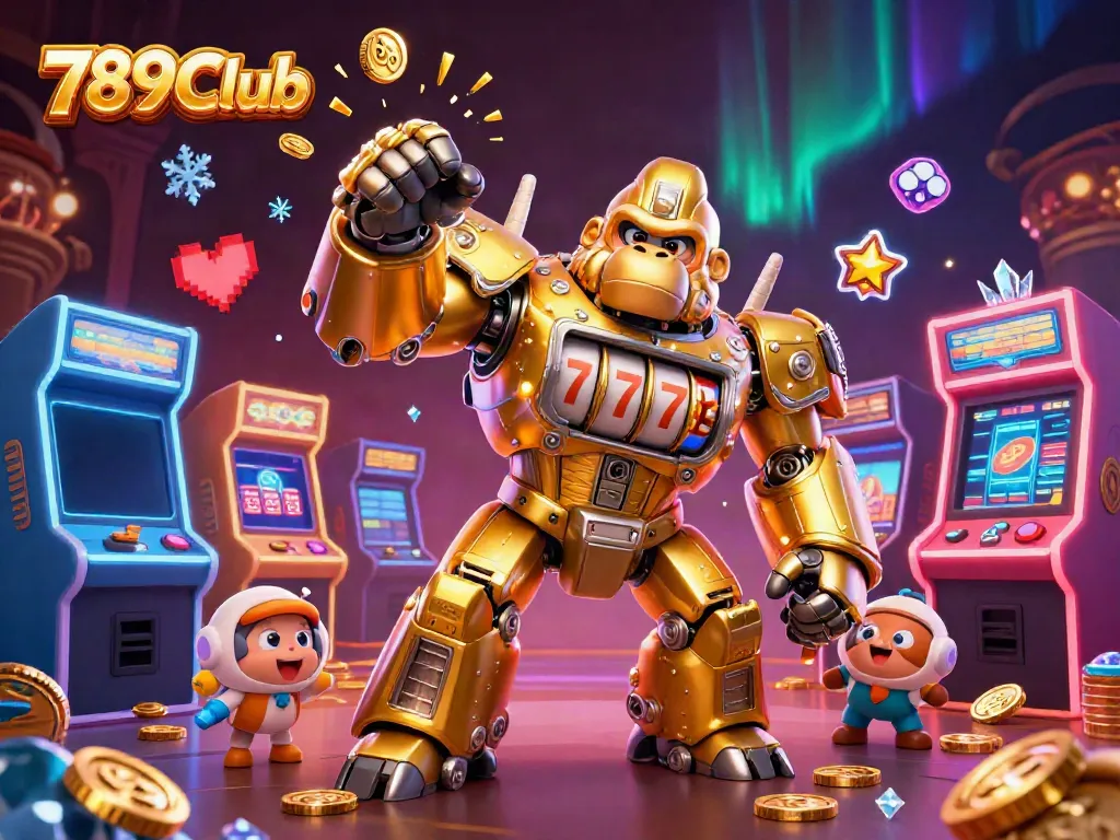 Experience the thrill of 789Club in a vibrant 3D casino illustration, showcasing dynamic gaming elements.