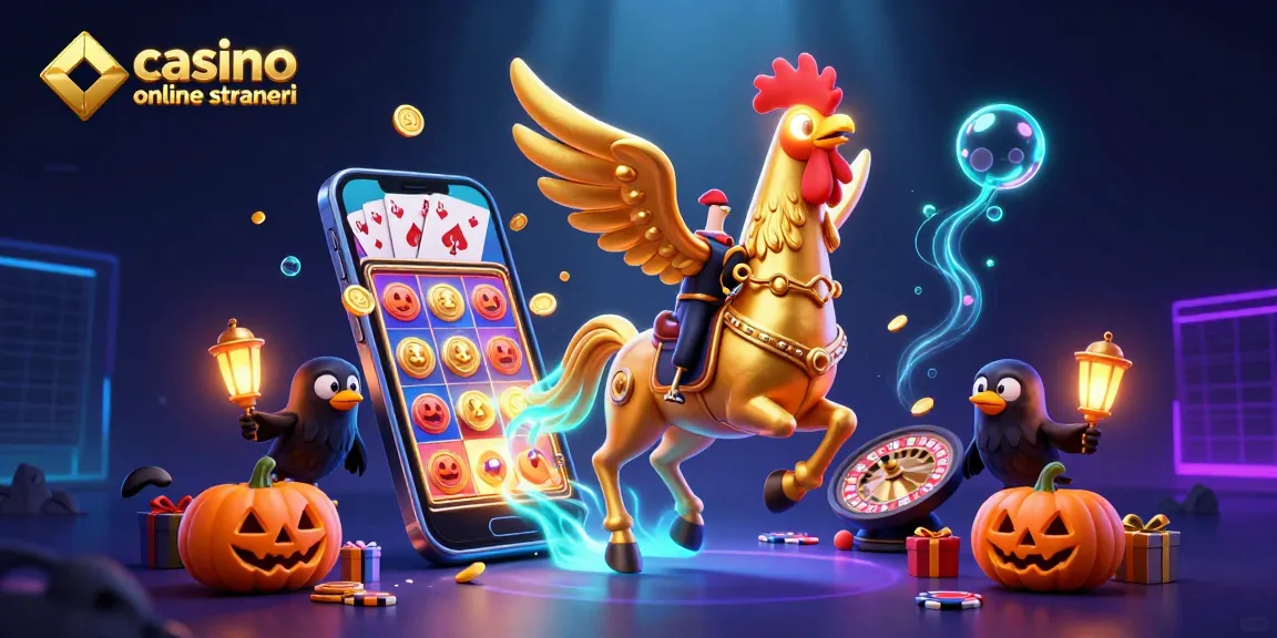 Gioca a casino online stranieri con una scena vivace di casinò, oro e luci neon.
