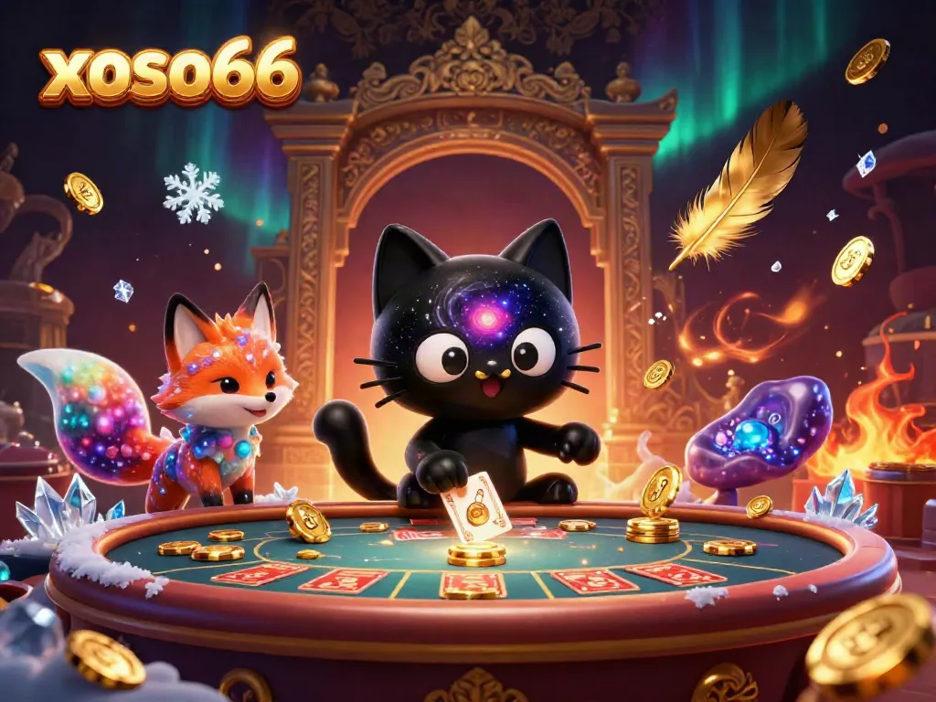 Engage in thrilling casino action with xoso66 as a cosmic cat captivates with winnings.