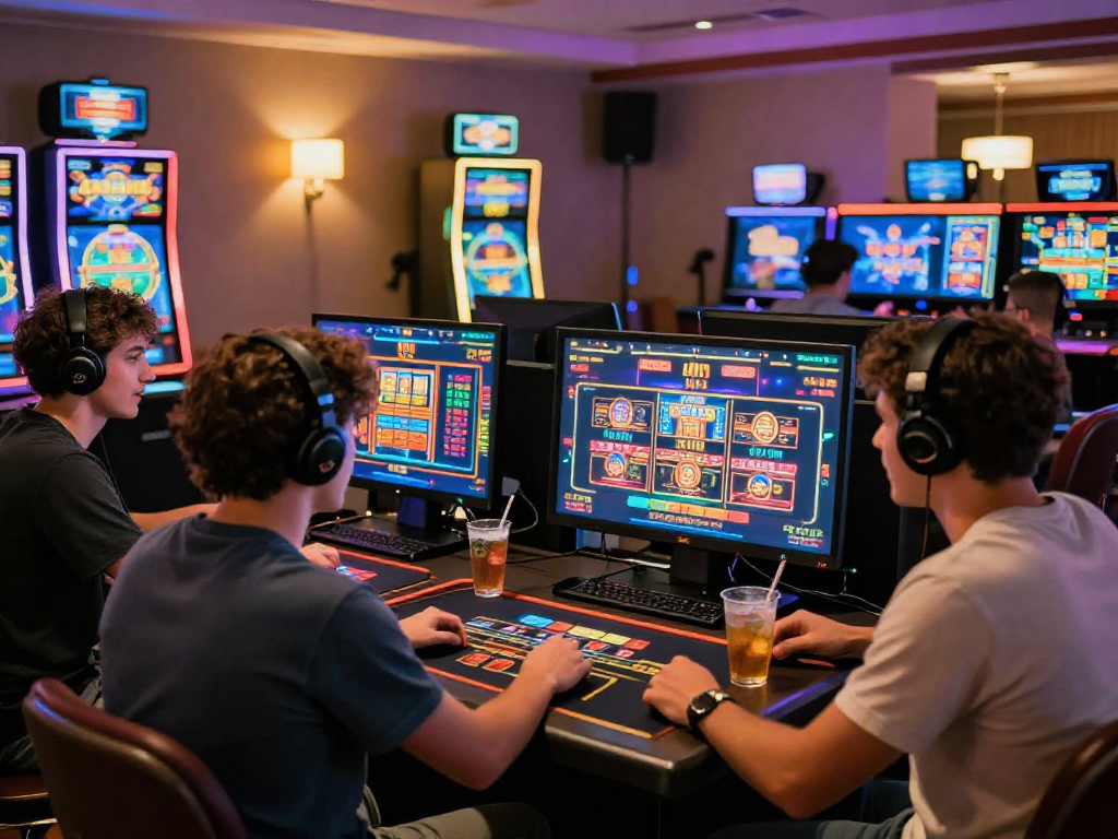 Giocatori di casino online stranieri coinvolti in un'esperienza di gioco emozionante a casa.